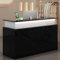 HARELA Rezeptionstheken, Empfangstheke Mit 1 Schubladen Und 1 Schrank, Mit Tastaturschublade, Laden-Theke, Verkaufstheke, Für Salon Empfangsraum Kasse, Lobby(Black,100cm/39.4in)