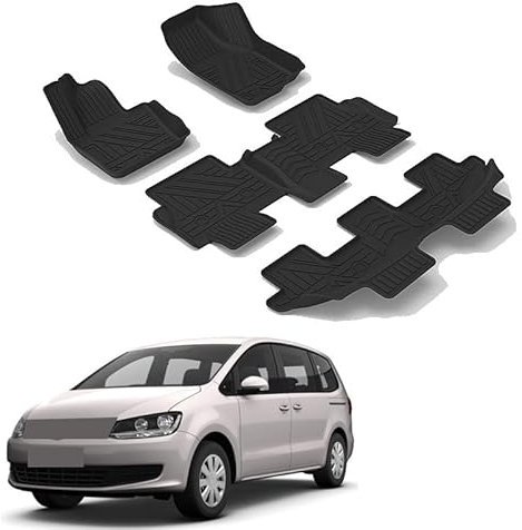 Auto Fußmatten für Vw Viloran 2012-2019,Personalisierte TPE Komplettset Autoteppich Gummimatten Antirutschmatte Auto Schmutzfangmatte Allwetter Schutz Vor Verschmutzung Autozubehör