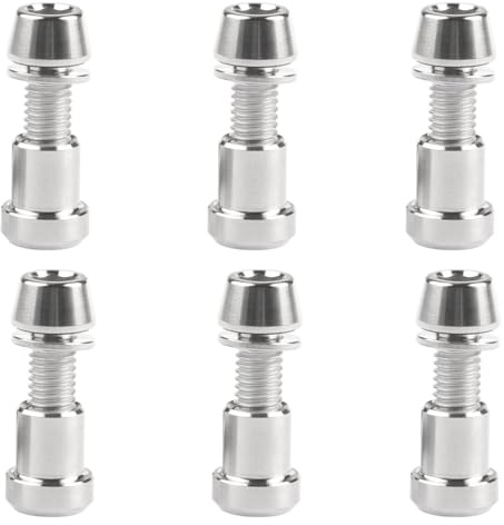 6 bulloni in titanio M6x1618 20 mm testa conica con rondella semicircolare con vite ad anello per bicicletta Silver Taper Head M5 x 18 mm