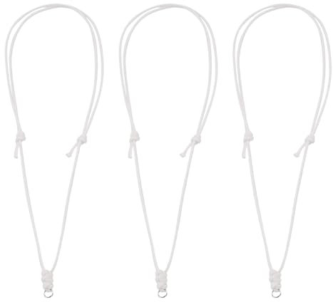 Spritewelry 30 Pcs Adjustable Rope Necklace Cord Double Knotted Necklaces String Korean Waxed Polyester Braided Rope for Men Women Jewelry Making White