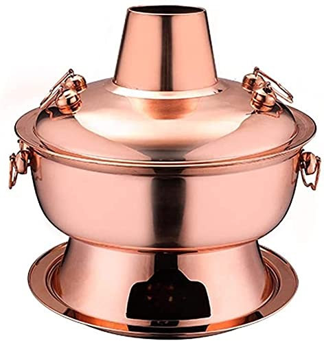 fondue， Chinesischer traditioneller Hotpot, Hot Pot Mongolischer Hot Pot, Hot Pot aus reinem Kupfer, Kohle-Hot Pot, Outdoor-Kohletopf, chinesische Suppe