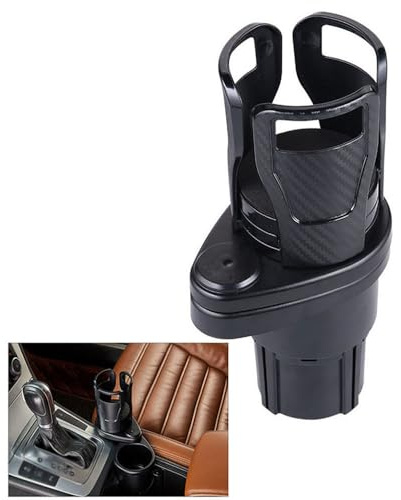 QWTYAFDD Auto Getränkehalter,für VW T5 T6 T6.1 California Multivan Transporter T7 Multivan Verstellbarer Getränkehalter 2-in-1 Handy und Becherhalter passend alle Flaschen Becher Handys