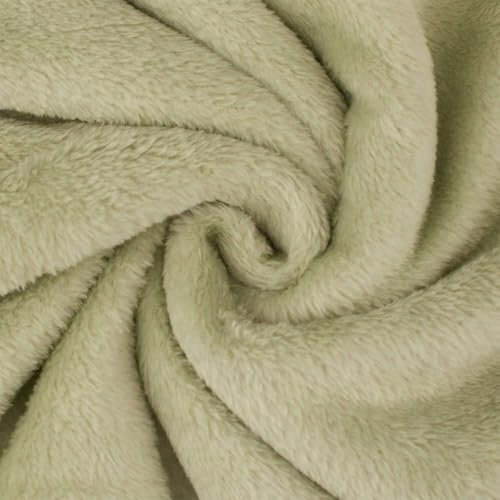 Wellness Fleece Stoff, kuschelig weicher Fleecestoff zum Nähen, altgrün (Länge am Stück: ab 50cm / Breite: 150cm)