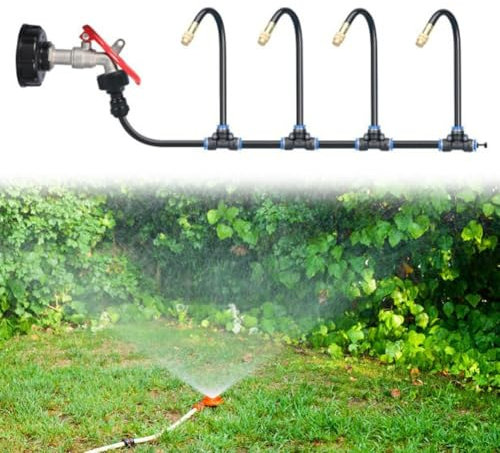 Sistema de refrigeración de nebulización, kit de aspersor de nebulización de jardín con boquillas ajustables, sistema de refrigeración de nebulización al aire libre, para patio, sombrilla, césped,