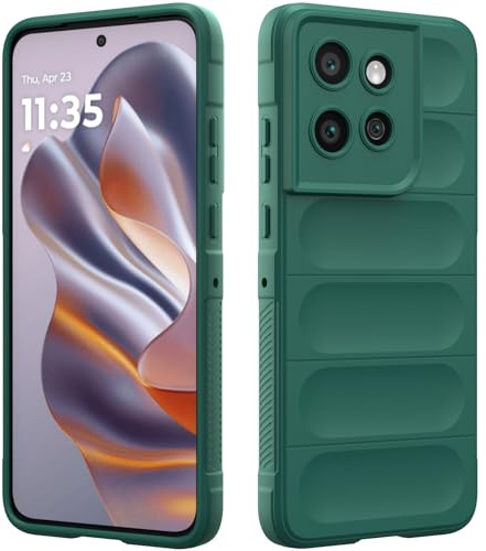 Silicone Case for Motorola Moto Edge 50 Neo 5G, Silky-Soft Touch Cover, Anti-Scratch Phone Case with Microfiber Lining, Shockproof Full Body Protective Case with Camera Protection (Dark Green)