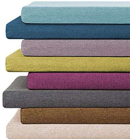 Outdoor Bankauflage 3 cm dick für Terrassenmöbel, lange Gartenbank Stuhlauflage mit Rückenlehne, 2- oder 3-Sitzer Innenkissen (150 x 30 x 3 cm, Blau)