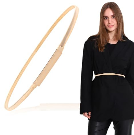 QEQSHQO Cintura Gioiello Donna Oro, Cintura Elastica Donna Elegante, Cintura Sottile Vita Alta in Metallo