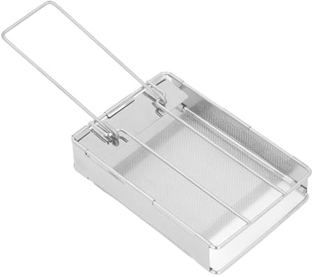 Faltbarer tragbarer Camping-Toaster aus Edelstahl, Camping-Toaster für Rucksackreisen, Herdplatte, Brot, Würstchen, Picknick, Camp im Freien