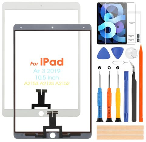 ARSSLY 10,5 Pouces Ecran Tactile pour iPad Air 3 2019 Touch Screen pour iPad Air 3 A2153 A2123 A2152 Verre Tactile avec Outils, Pas LCD Écran (Blanc)