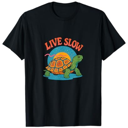 Live Slow Turtle Life Nature Vibes, ruhige Retro-Ästhetik T-Shirt