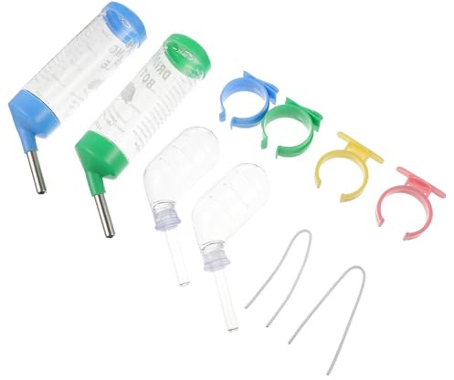 VICASKY Tropffreie Wasserflaschen aus Kunststoff für Kleintiere 4 Stück-Pack mit Einfachem Sichtfenster zur Füllstandskontrolle für Hamster und Igel