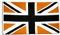 Flaggenfritze Fahne/Flagge Großbritannien Union Jack Schwarz-Gold + gratis Sticker