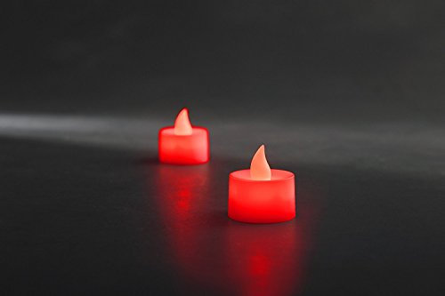 Konstsmide LED Dekoration kleines Teelicht / für Innen (IP20) / 2er Set / Batteriebetrieben: 2xCR2032 3V (inkl.) / 2 roten Dioden (2 Teelichter, Rot)