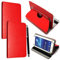 Colourful 10inch Tablet Case Cover - Universal Leather Stand Case Folio Cover Magic Leather 360° Rotating Case Fits for ALL 10 Inch & 10.1 Inch Android Tablets tab + Stylus Pen (RED CASE COVER)