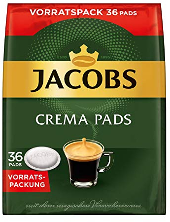 Jacobs Kaffeepads Crema Classic, 180 Senseo kompatible Pads im Vorteilspack, 5er Pack, 5 x 36 Getränke