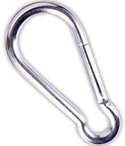 White Hinge Extra Large 160mm Steel Carabiner - Spring Loaded Snap Clip Hook
