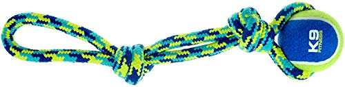 Zeus K9 Hundespielzeug, Fitness Zugseil mit 2 Knoten und Ball, 43cm