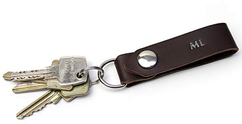 Pack & Smooch Schlüsselanhänger Schlüsselband Leder ELLON Handmade in Germany - Dunkelbraun