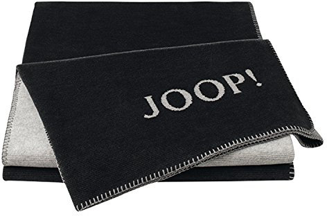 Joop!® Melange-Doubleface I flauschig-weiche Kuscheldecke Anthrazit-Silber I Wohndecke aus Baumwoll-Mischgewebe in Melange-Optik in 150x200cm | nachhaltig produziert in Deutschland I Öko-Tex