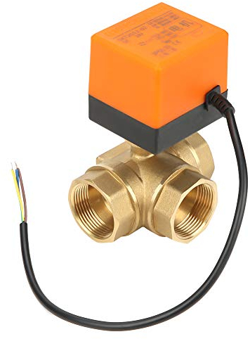 Oumefar DC 24V motorisiertes Kugelhahn DN32 Abnehmbares motorisiertes Messingventil 3-Wege 3-Draht-Stellantrieb Elektrischer Kugelhahnantrieb für Durchflussregelung