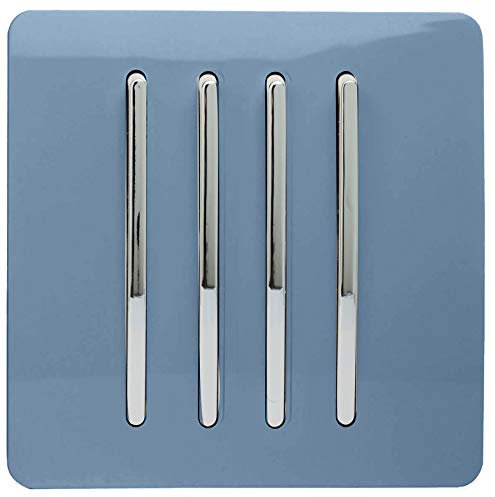 Trendi 4-Gang-2-Wege-Lichtschalter, künstlerisch, modern, glänzend, 10 A, Wippschalter, Himmel