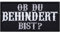 Heavy Metal Aufnäher Ob du behindert bist? Aufbügler Biker Patch Bügelbild Sarkasmus Sticker zum annähen/aufbügeln | lustige Applikation für alle Stoffe | 90x45mm