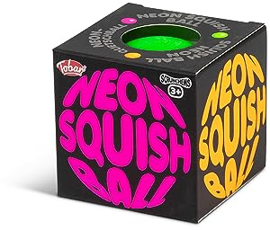 Tobar 38438 Neon-Quietschball, Verschiedene Designs und Farben, Small