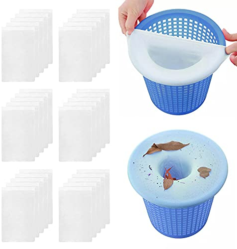 cainda Lot de 30 Chaussettes de Piscine de qualité supérieure pour paniers filtrants, Filtre d'écumoire pour paniers de Piscine, Accessoires de Piscine pour Piscine enterrée ou Hors Sol