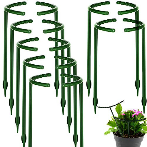 14 Stück Pflanzenstützpfähle, halbrund, Pflanzenstützring, Gartenblumenstütze für Tomaten, Hortensien, Zimmerpflanzen, 16 cm breit x 26,2 cm hoch