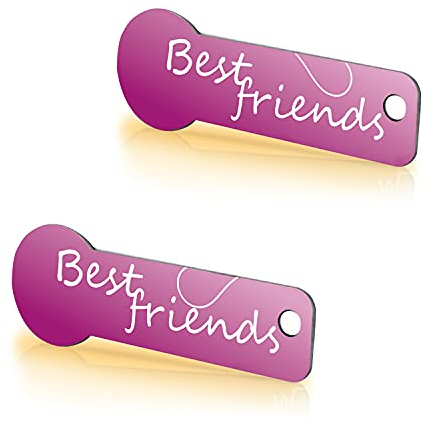 Einkaufswagenlöser Best Friends/Entriegler für Einkaufswagen – inkl. 1 Jahr Schlüsselfundservice/Einkaufswagenchip abziehbar/Einkaufschip zum rausziehen/Schlüsselanhänger Metall / 2 Stück