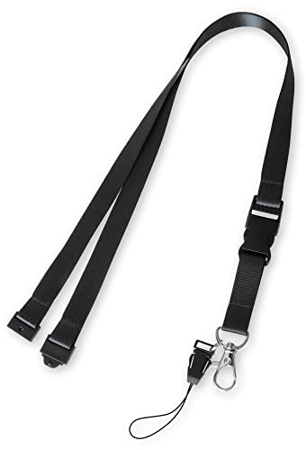 hoinya Schlüsselband lang Lanyard Schwarz 1 Stück Umhängeband mit Karabinerhaken Schlüsselbänder Ideal für Schlüssel, Ausweis, Handy, Kamera Herren, Damen & Kinder