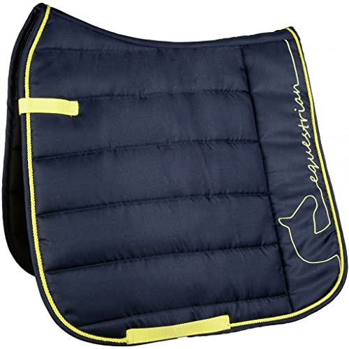 HKM Equestrian Schabracke 6980 Navy/Neon Gelb Dressur