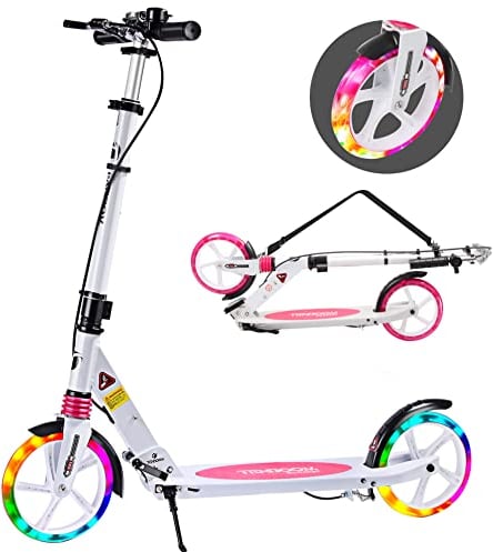 TENBOOM Roller Erwachense,klappbar Roller Cityroller Höhenverstellbar für Kinder 10 Jahre,Roller 2 Rädern Tretroller Kickscooter mit handbremse und Glocke