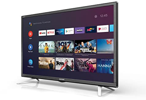 SHARP 24BI6E Android TV 60 cm (24 Zoll) HD Ready LED Fernseher (Smart TV, Google Assistant, Bluetooth), Schwarz