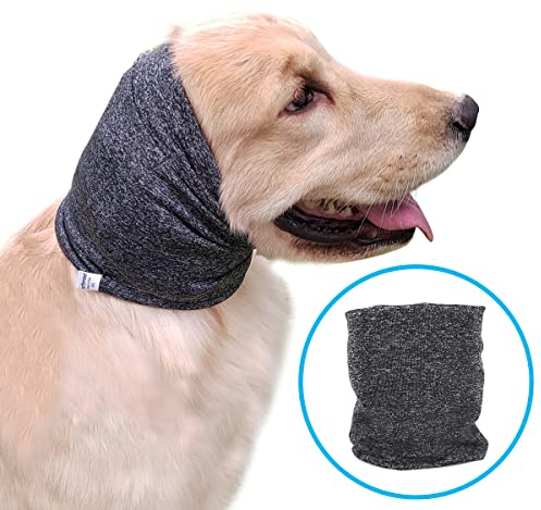 Pattepoint Cache-Oreilles pour Chien, Soulagement de l'Anxiété en Endroit Bruyant, Snood et Chauffe-Cou pour Chiens et Chats - Gris L