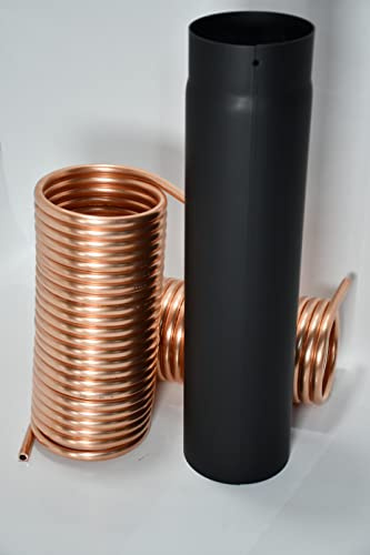 Spirale aus Kupferrohr 12x1mm für OFENROHR 120mm DN 120 aus 10m mit InnenDurchmesser von ca.124mm