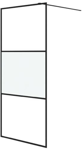 vidaXL Mampara de Ducha Baño Cuarto Accesorios Corredor Pasillo Tocador Entrada Aseo Armario Decoración Bañera Vidrio ESG Semiesmerilado Negro