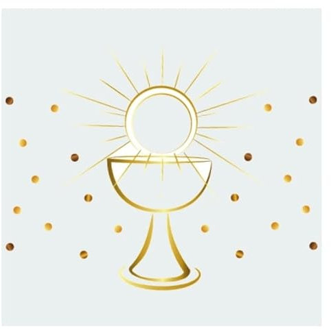 Chaks 12014, Paquet de 20 Serviettes Communion 33x33cm, Or métallisé