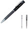ibera gifts - Edler Kugelschreiber mit Gravur, personalisierter Kugelschreiber mit bis zu 2 Textzeilen, 14,3 cm, Geschenkbeutel inklusive (Schwarz groß)