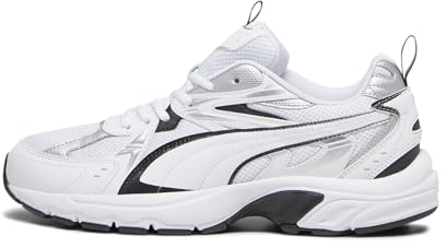 PUMA Milenio Tech, Scarpe da Ginnastica Unisex-Adulto, White Black Silver, 37 EU