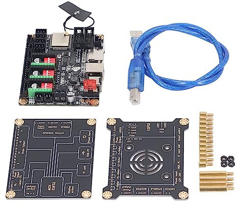 Laser Engraver Control Board, 32bit 520KBytes RAM Support LCD Laser Engraver Motherboard 8192KBytes FLASH Powerful Integrated WIFI for DIY (Motherboard and Protective Case)