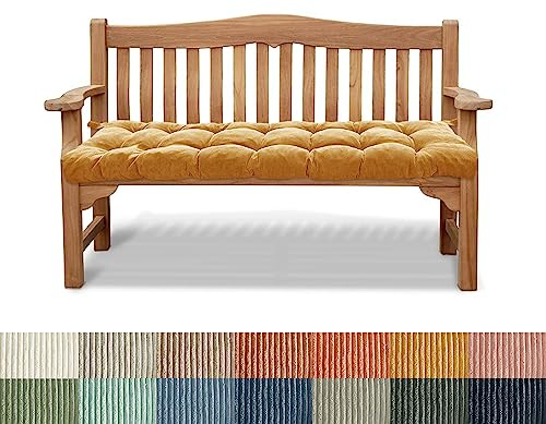 PHUSTJKL Bankauflage Bankkissen Stuhlkissen 180X50X6CM rutschfeste Gartenbankkissen Bankpolster Rückenkissen Schaukel Sitzkissen für Outdoor Indoor Gartenmöbel Terrasse Drinnen-Kurkuma