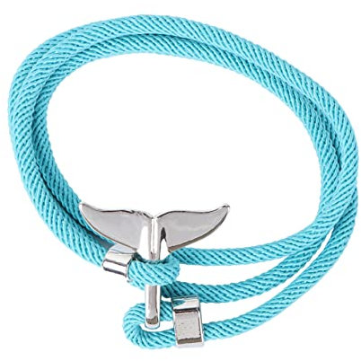 GALPADA 1stück Anchor Couple Bracelet Bangle Einstellbares Freundschaftsarmband Für Hand Ornament Blaues Seil Mit Silberner Walschwanz-applikation Für An Und Familie