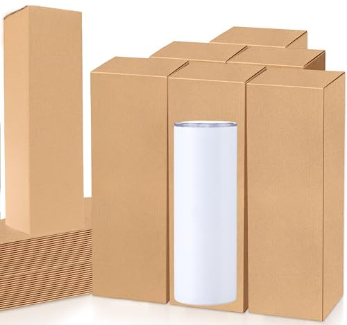 24 piezas Cajas de Regalo para Tazas de Sublimación Caja de Regalo de Cartón corrugado de 8,5x8,5x25 cm Caja de Embalaje de Vasos Delgados para 340 ml, 567 ml y 850 ml