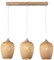 PANNN Vintage Pendelleuchte Boho Hängelampe Rattan E27 Lampenfassung 3-Flammige Luster 220V Verstellbarer Deckenlampe Gewebte Lampenschirm Hängeleuchte Für Esstisch Esszimmer Küche Wohnzimmer, 54cm