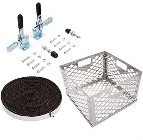 Stainless Steel Charcoal Firebox Basket, Offset Smoker Basket With Handle Rust for Outdoor Grills