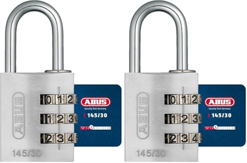Padlock Combination Aluminum 30mm Silver (Pack of 2)