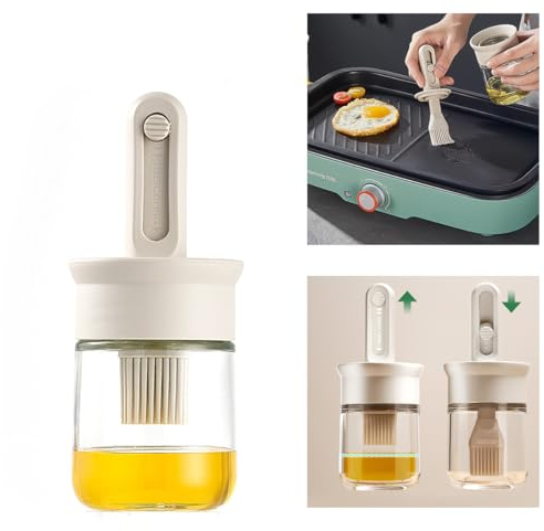 Pastry Brushes, Oil Bottle with Brush Heat Resistant Oil Brush for Cooking Brush for Cooking Kitchen Baking Barbecue BBQ Grilling Meat