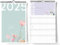 Familienkalender 2025 I 3 Spalten für Termine I KLEIN I Blumen I 20 x 32 cm I Monatskalender I Familienplaner I Familienkalender zum Aufhängen I Extraseiten I Frühlingshaft in hellem Grün