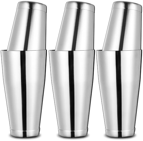 Etens® Boston Shaker Set [6-teilig aus Edelstahl 304] - 3x Cocktail Shaker 530 ml & 3x 830 ml - Gewichtete Shaker für Bar, Gastronomie & Barkeeper (Spülmaschinenfest)